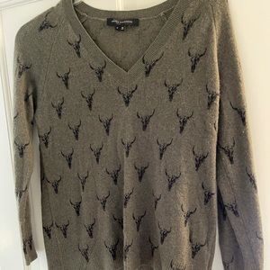 Skull cashmere 100% cashmere v neck sweater